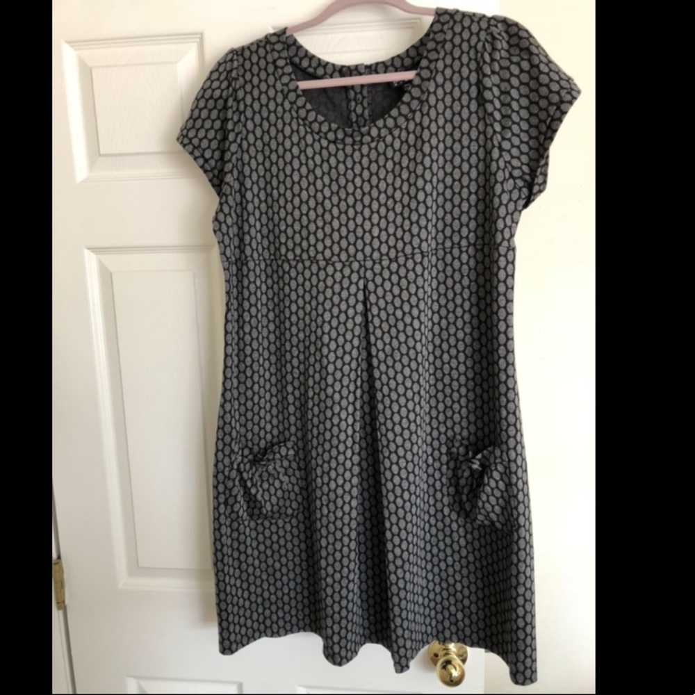 Gray polka dot dress